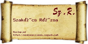 Szakács Rózsa névjegykártya