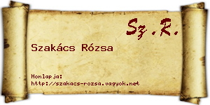 Szakács Rózsa névjegykártya
